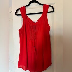 Beautiful red/orange sleeveless blouse ❤️🧡 DR2 brand. Size XL.